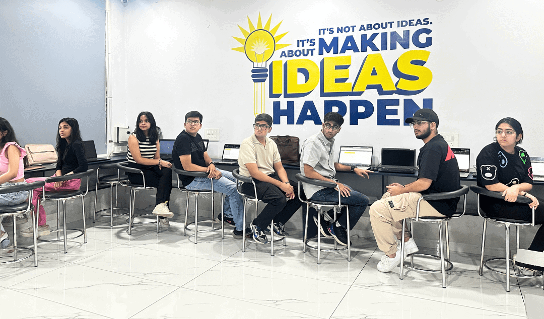 Innovative kids learning technology and coding at Techno Tykes classroom.